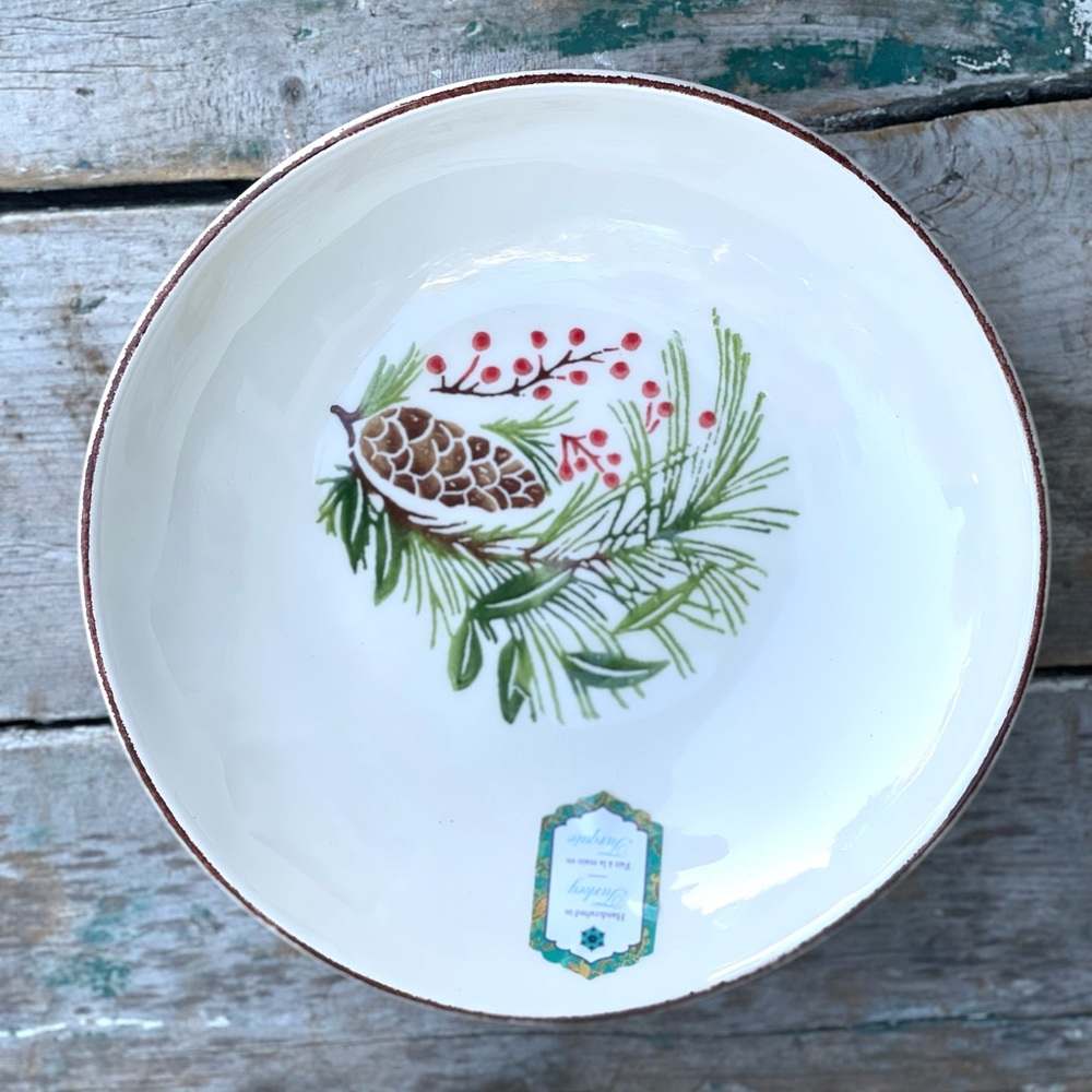 Papart 4 Bowls pinecone holly Fall handcrafted in Turkey